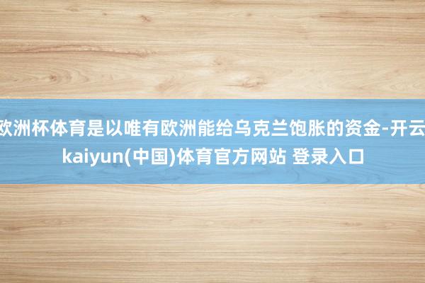 欧洲杯体育是以唯有欧洲能给乌克兰饱胀的资金-开云·kaiyun(中国)体育官方网站 登录入口