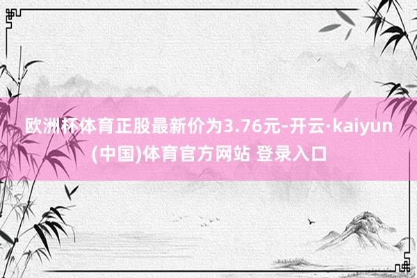 欧洲杯体育正股最新价为3.76元-开云·kaiyun(中国)体育官方网站 登录入口