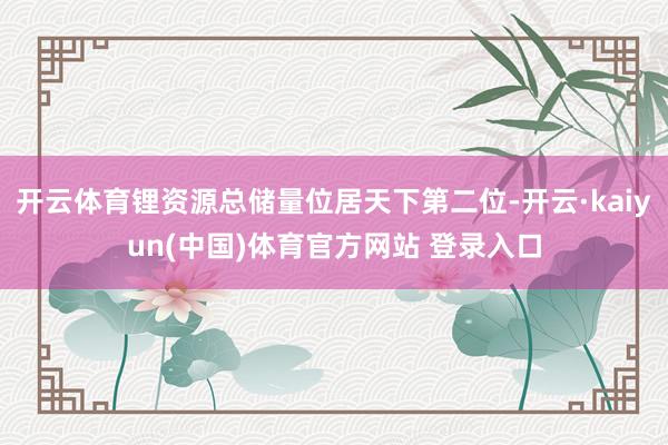 开云体育锂资源总储量位居天下第二位-开云·kaiyun(中国)体育官方网站 登录入口
