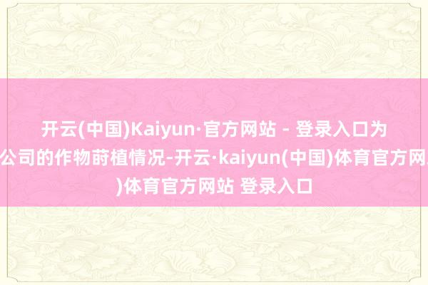 开云(中国)Kaiyun·官方网站 - 登录入口　　为了全面掌捏公司的作物莳植情况-开云·kaiyun(中国)体育官方网站 登录入口