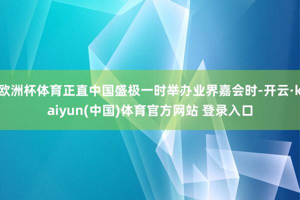 欧洲杯体育正直中国盛极一时举办业界嘉会时-开云·kaiyun(中国)体育官方网站 登录入口