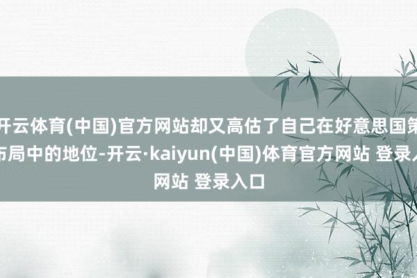 开云体育(中国)官方网站却又高估了自己在好意思国策略布局中的地位-开云·kaiyun(中国)体育官方网站 登录入口