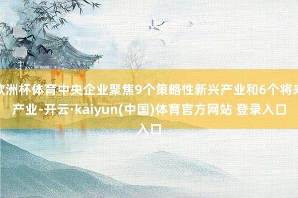欧洲杯体育中央企业聚焦9个策略性新兴产业和6个将来产业-开云·kaiyun(中国)体育官方网站 登录入口