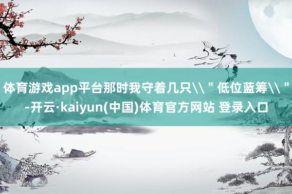 体育游戏app平台那时我守着几只\"低位蓝筹\"-开云·kaiyun(中国)体育官方网站 登录入口