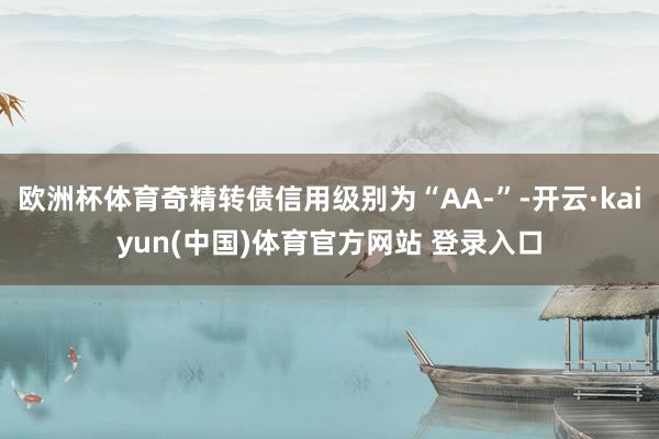 欧洲杯体育奇精转债信用级别为“AA-”-开云·kaiyun(中国)体育官方网站 登录入口