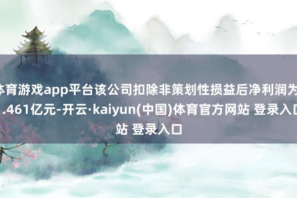 体育游戏app平台该公司扣除非策划性损益后净利润为-1.461亿元-开云·kaiyun(中国)体育官方网站 登录入口