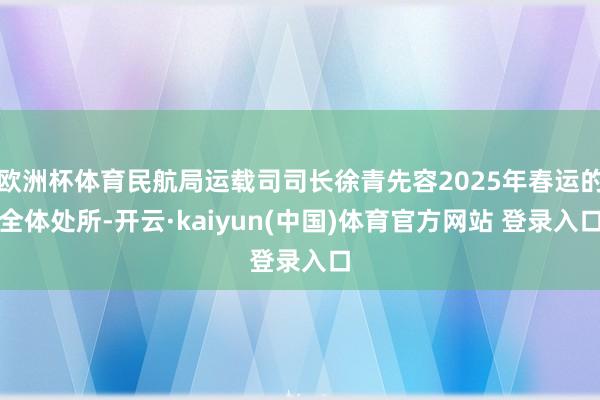 欧洲杯体育民航局运载司司长徐青先容2025年春运的全体处所-开云·kaiyun(中国)体育官方网站 登录入口